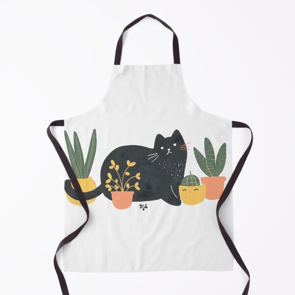 Item preview, Black cat with house plants designed and sold by xiao xuans.