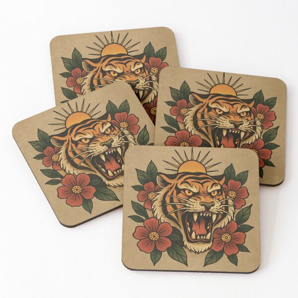 Item preview, Fierce Tiger Tattoo – Bold Vintage Power Art designed and sold by kimkosovo.