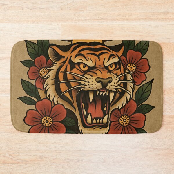 Item preview, Fierce Tiger Tattoo – Bold Vintage Power Art designed and sold by kimkosovo.