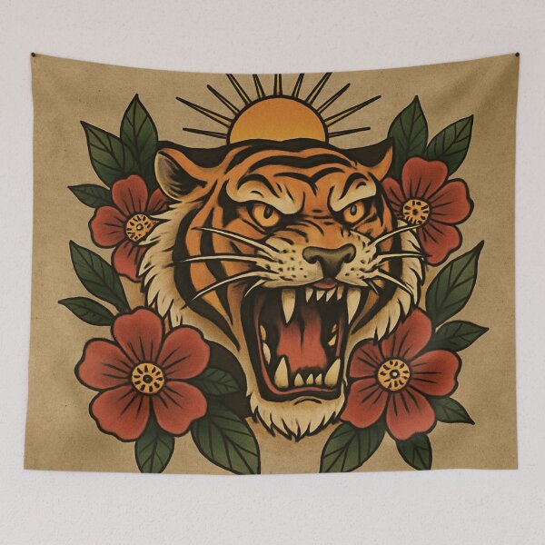 Item preview, Fierce Tiger Tattoo – Bold Vintage Power Art designed and sold by kimkosovo.