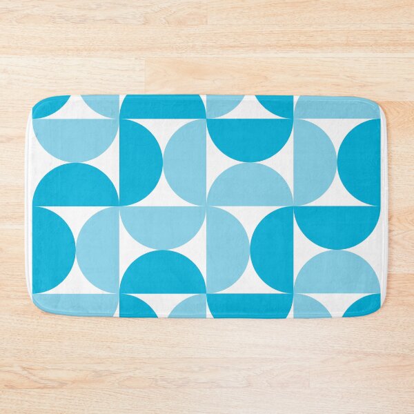 Item preview, Retro geometric semi circles blue designed and sold by ChimaHome.