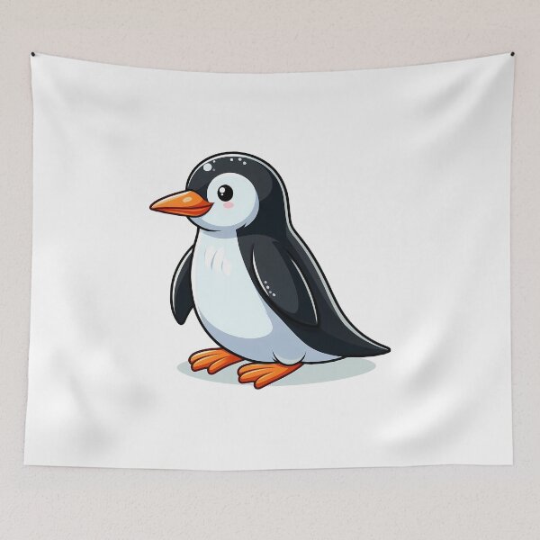 Item preview, Cute Cartoon Baby Penguin with Orange Beak and Feet designed and sold by cave-canvas.