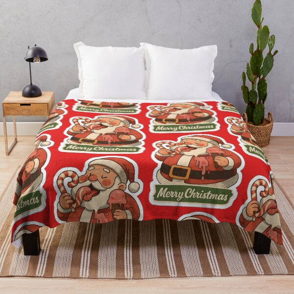 Item preview, fat Christmas man joyfully eating candy and ice cream designed and sold by Tessis-Shop.