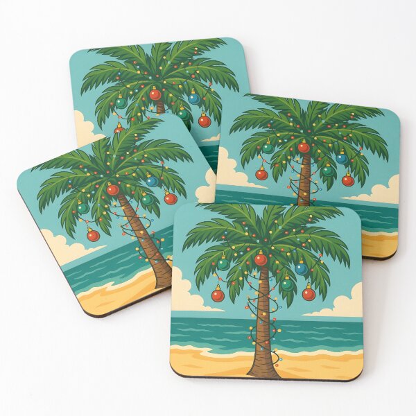 Item preview, Tropical Christmas – Festive Palm Tree Holiday Poster designed and sold by Sea Gem.