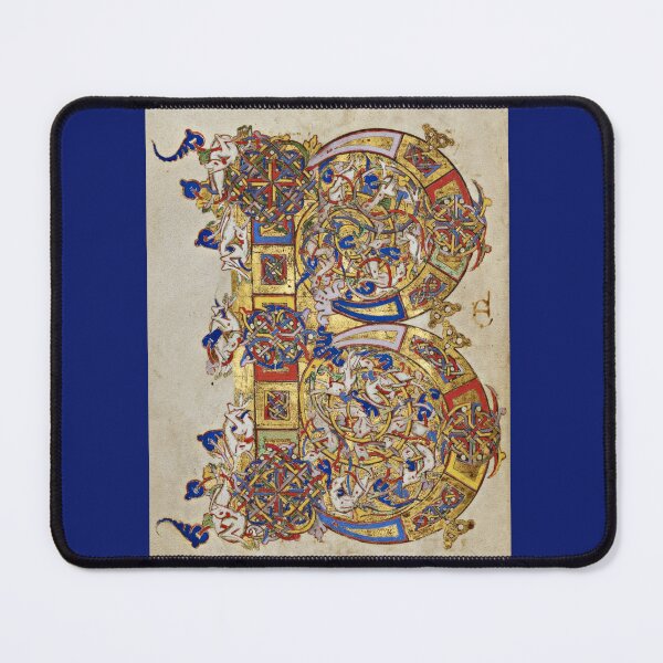 Item preview, Illuminated B - Medieval Manuscript Art designed and sold by Medieval Marvels & Strangeness.