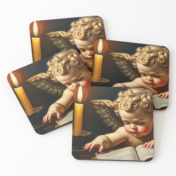 Item preview, Caravaggio Cherub in Candlelit Glory - Baroque Oil Painting Print designed and sold by Heavenly Resonance.