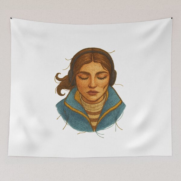 Item preview, Threads of the Unknown(Strainger)– Retro Sci-Fi Embroidered Sticker Art designed and sold by Gurjeetpixelart.