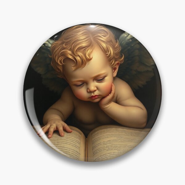 Item preview, Candlelit Baroque Cherub Over Ancient Scroll - Chiaroscuro Masterpiece designed and sold by Heavenly Resonance.
