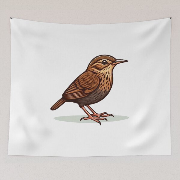 Item preview, Illustrated Brown Wren-like Songbird with Speckled Chest designed and sold by cave-canvas.