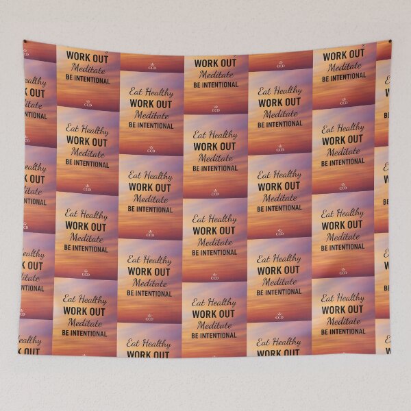 Item preview, eat healthy, work out, meditate, be intentional designed and sold by ocd_Jessica.