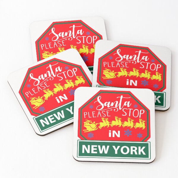 Item preview, Santa Please Stop In New York; USA; Christmas; designed and sold by StickerApe.