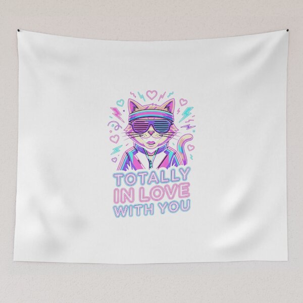 Item preview, Totally in Love with You Retro 80s Cat Valentine designed and sold by Quillway.