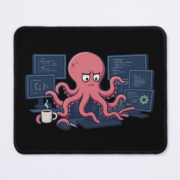 Item preview, I've become an octopus from too many tasks – a humorous and familiar design for programmers and tech enthusiasts designed and sold by Ach&Koor.