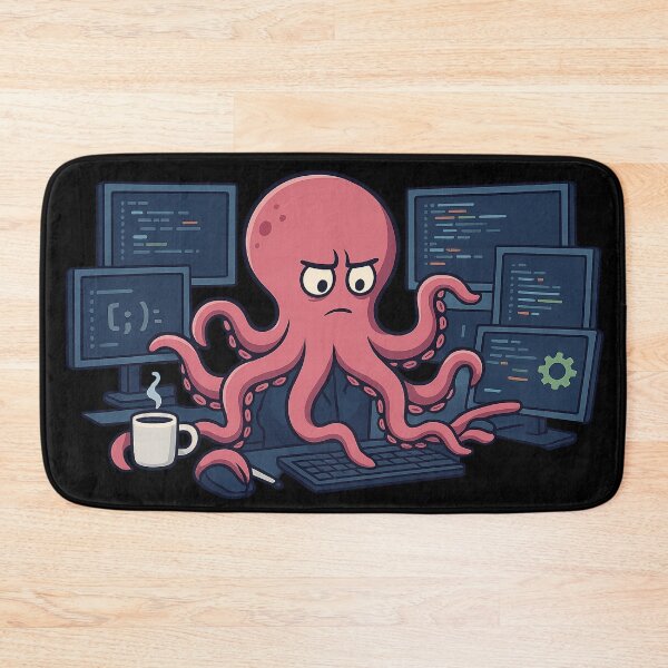 Item preview, I've become an octopus from too many tasks – a humorous and familiar design for programmers and tech enthusiasts designed and sold by Ach&Koor.