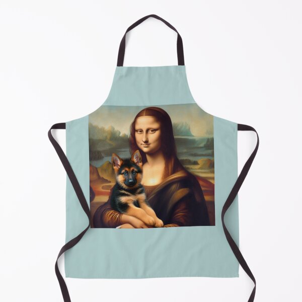 Item preview, Mona Lisa with German Shepherd Puppy – Cute GSD Art designed and sold by Kmcantley.
