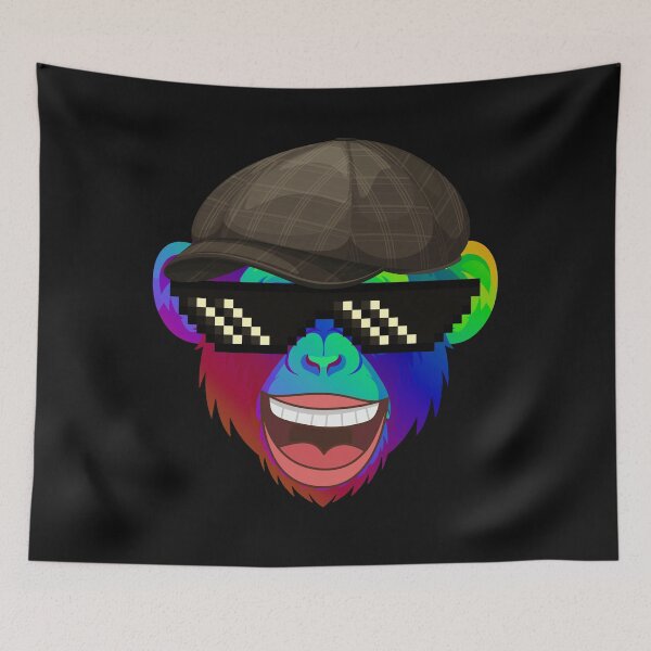 Item preview, Funny monkey with poser glasses designed and sold by Lovelalaland.