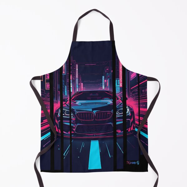 Item preview, BW M6 sideways cyberpunk neon city, high contrast colors, cinematic lighting, bold vector illustration 9 designed and sold by Neon G.