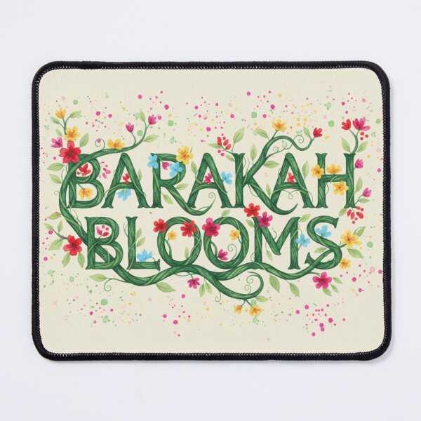 Item preview, Barakah Blooms - Floral Lettering Botanical Blessings Art designed and sold by D-Islamic.