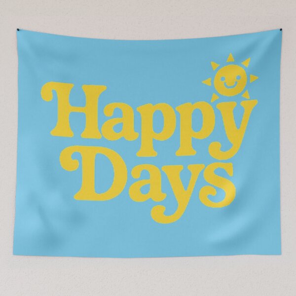 Item preview, Happy Days 70s Retro Sun Typography Art Print designed and sold by H2Vibes.