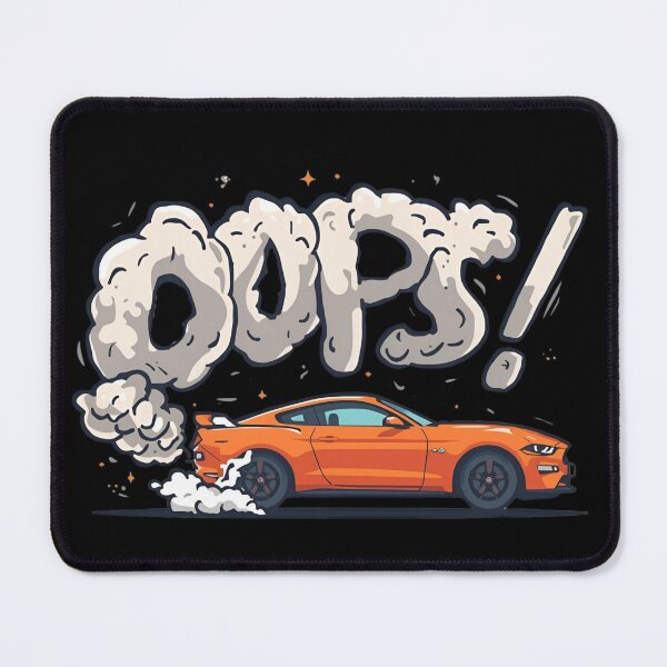 Item preview, Sports car doing burnout, smoke spelling Oops 1 designed and sold by Neon G.