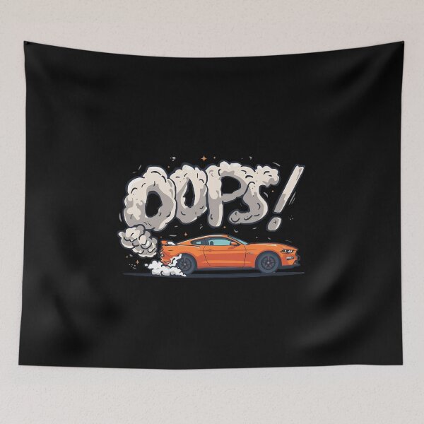 Item preview, Sports car doing burnout, smoke spelling Oops 1 designed and sold by Neon G.