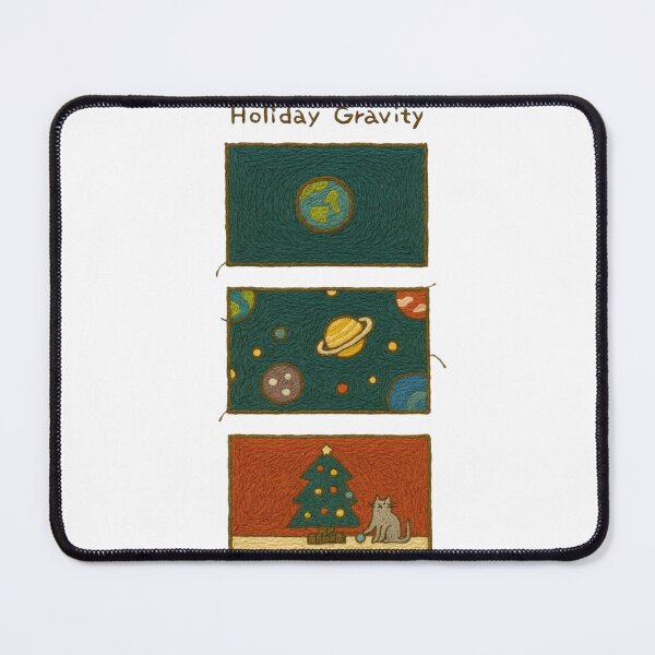Item preview, Holiday Gravity – Cozy Cosmic Christmas Embroidery Sticker up designed and sold by Gurjeetpixelart.