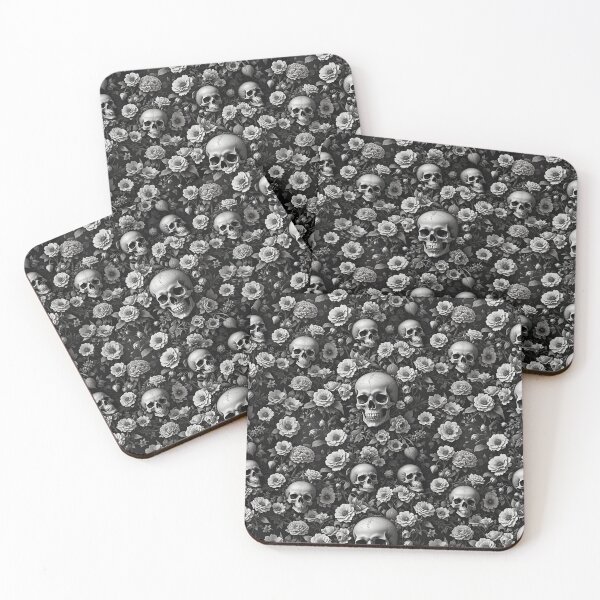 Item preview, Beautiful goth skull and flower pattern  designed and sold by Thevengefulone.