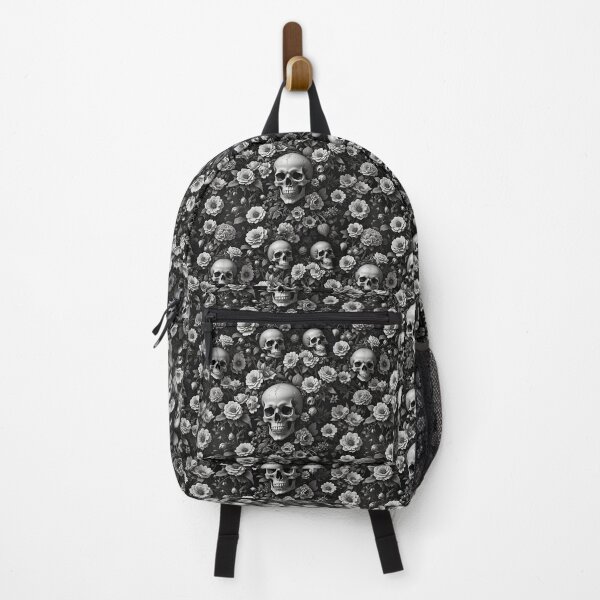 Item preview, Beautiful goth skull and flower pattern designed and sold by Thevengefulone.