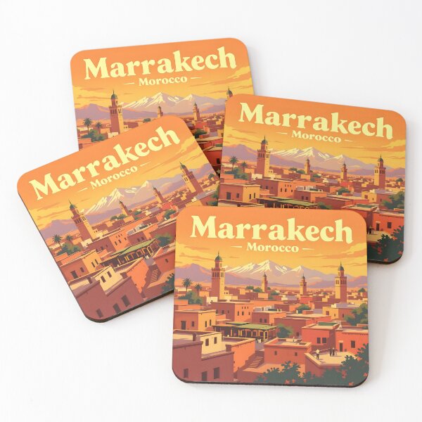 Item preview, Marrakech, Morocco: Vintage-Style Painterly Travel Poster designed and sold by LSVart.
