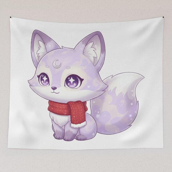 Item preview, Luna The Dreamy Fox With Christmas Scarf designed and sold by ClubofStitches.