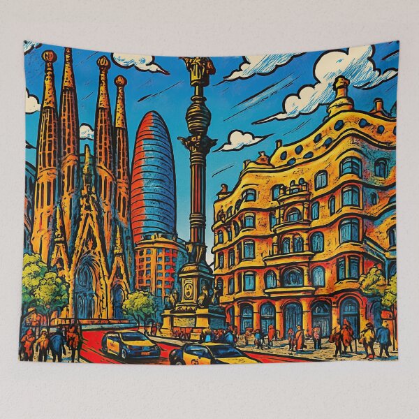 Item preview, Barcelona, city | Comics style - Cartoon designed and sold by ComicsFactory.