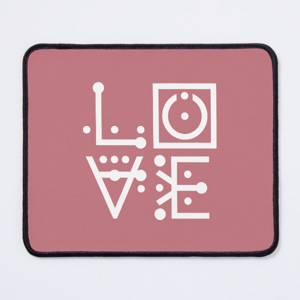 Item preview, LOVE Geometric Dot Design with Abstract Typography on Pink Background designed and sold by SplashTastic.