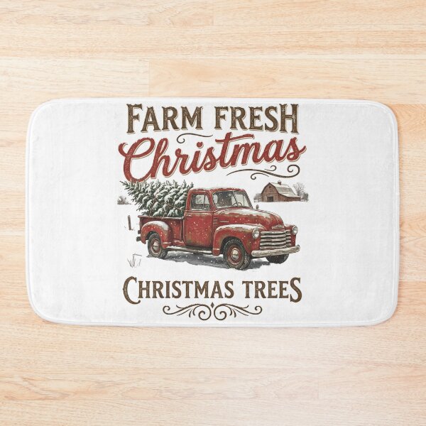 Item preview, Farm Fresh Christmas Trees - Vintage Red Truck Rustic Art designed and sold by TobaGallery868.