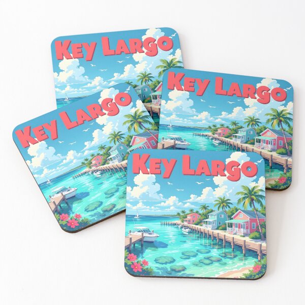Item preview, Key Largo, Florida, USA: Vintage-Style Painterly Travel Poster designed and sold by LSVart.