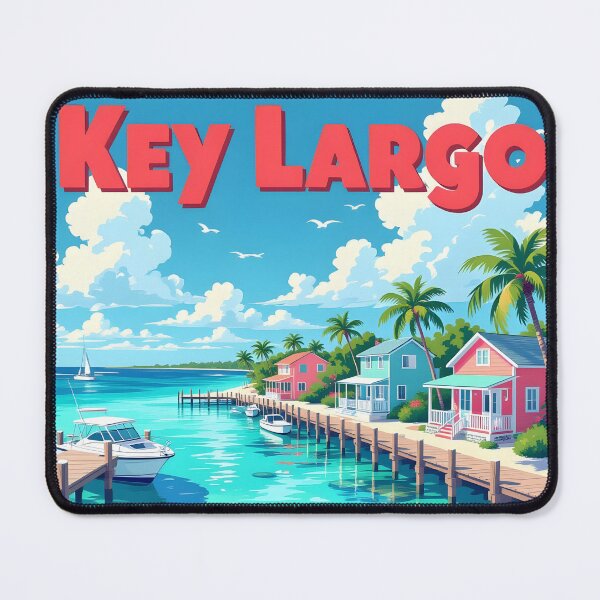 Item preview, Key Largo, Florida, USA: Vintage-Style Painterly Travel Poster designed and sold by LSVart.