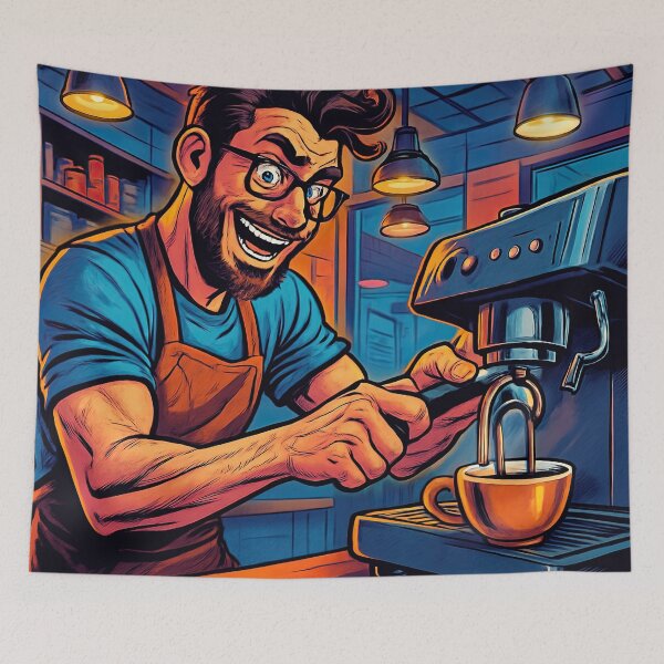 Item preview, Barista | Comics style - Cartoon designed and sold by ComicsFactory.