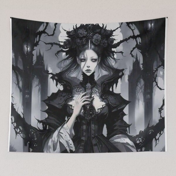 Aperçu de l'œuvre Magnifique design gothique d'anime fantasy sombre créée et vendue par Thevengefulone.