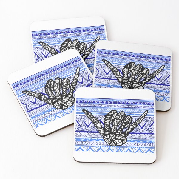 Item preview, Tribal Skeletal Shaka Hand with Blue Tribal Backgound designed and sold by Steeb757.