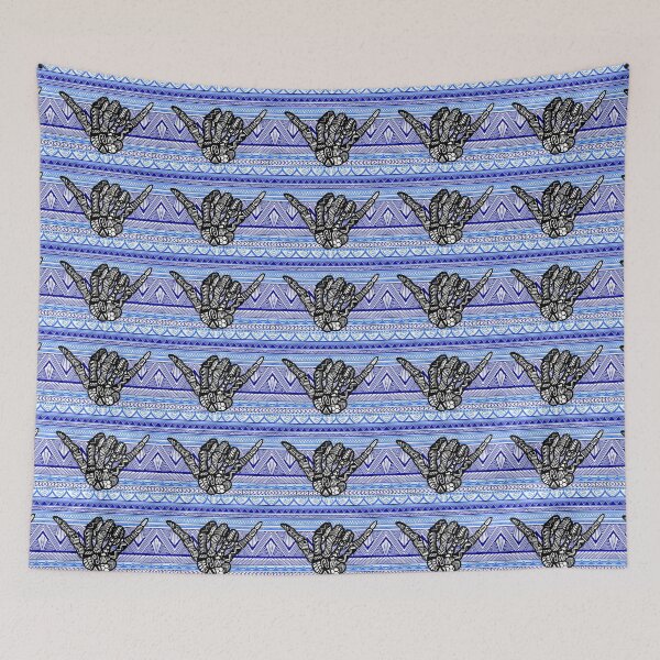 Item preview, Tribal Skeletal Shaka Hand with Blue Tribal Backgound designed and sold by Steeb757.