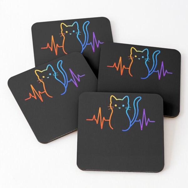 Item preview, Cute Colorful Cat Heartbeat Ekg designed and sold by TyrelKoch.
