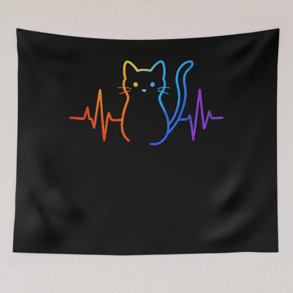 Item preview, Cute Colorful Cat Heartbeat Ekg designed and sold by TyrelKoch.