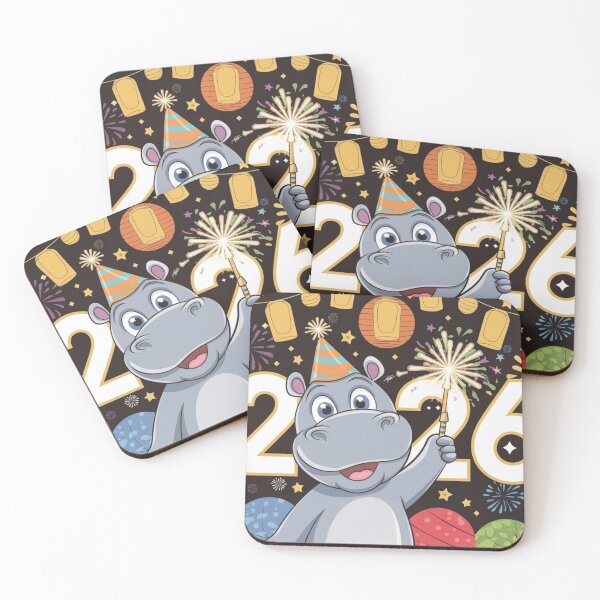 Item preview, Hippo's New Year Bash 2026 designed and sold by NeatThingLover.