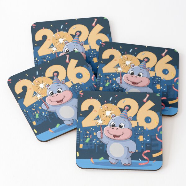 Item preview, Hippo's New Year Party 2026 designed and sold by NeatThingLover.