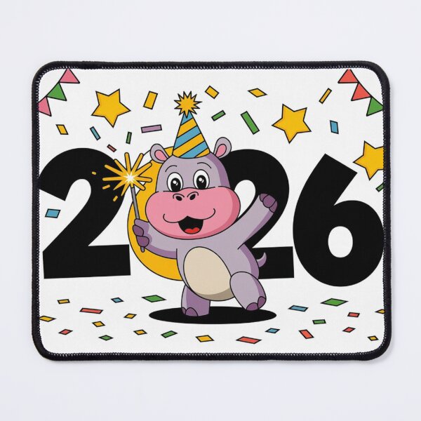 Item preview, New Year Hippo Celebration 2026 designed and sold by NeatThingLover.