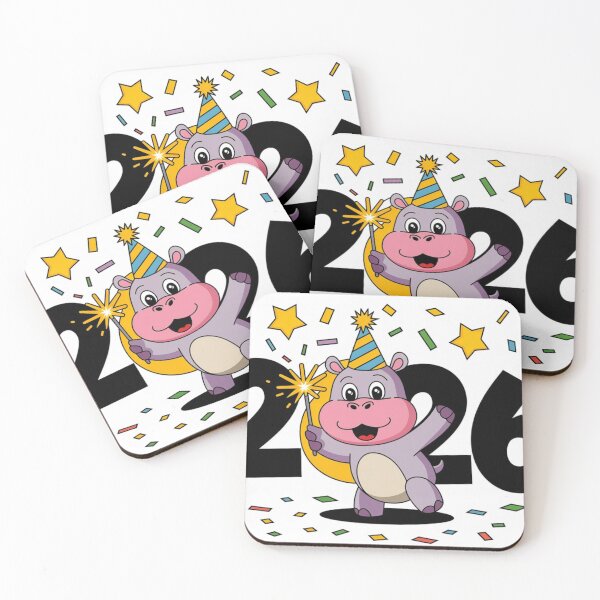 Item preview, New Year Hippo Celebration 2026 designed and sold by NeatThingLover.