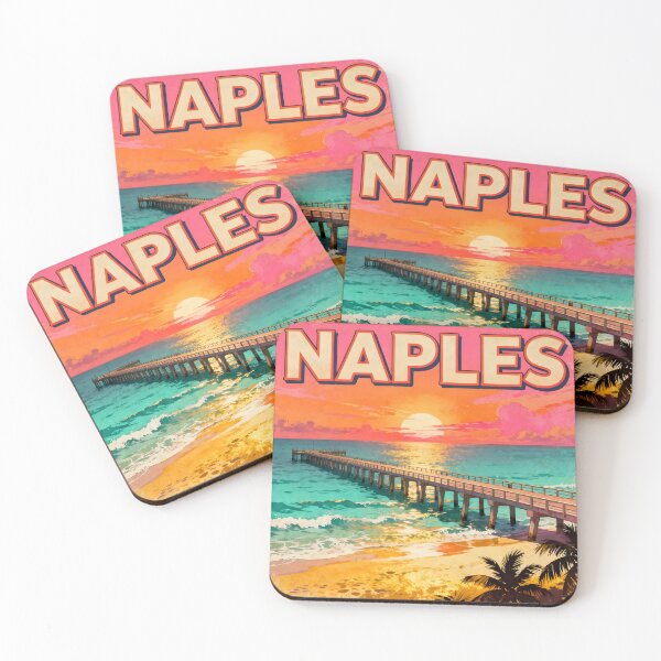 Item preview, Naples, Florida, USA: Vintage-Style Painterly Travel Poster designed and sold by LSVart.