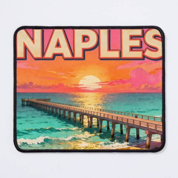 Item preview, Naples, Florida, USA: Vintage-Style Painterly Travel Poster designed and sold by LSVart.