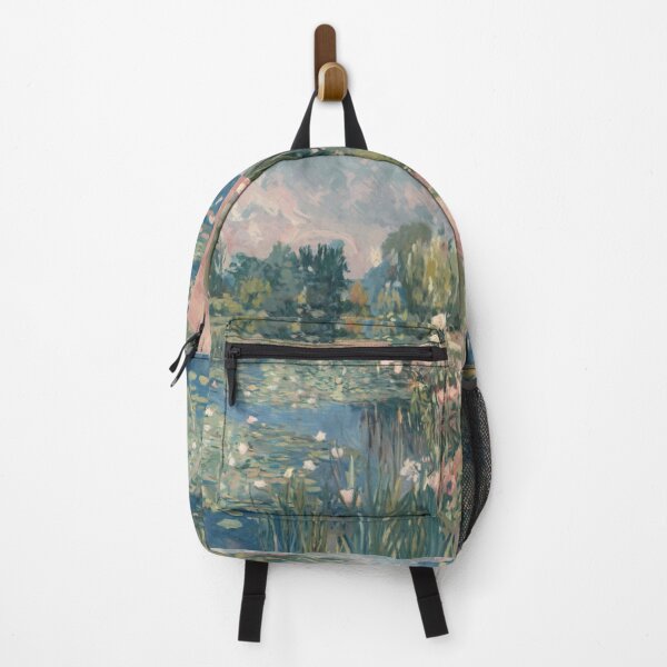 Item preview, Monet-Inspired Impressionist Water Lily Landscape – French Garden Scene designed and sold by CARRAANN.