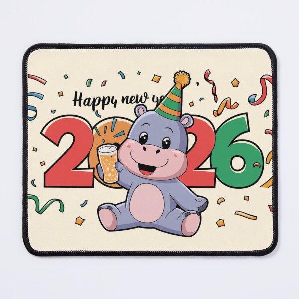 Item preview, Hippo's Festive New Year 2026 designed and sold by NeatThingLover.