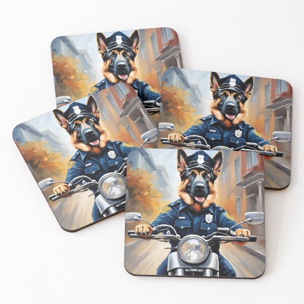 Item preview, German Shepherd Police Dog Riding Motorcycle | K9 Highway Patrol Pun designed and sold by Kmcantley.